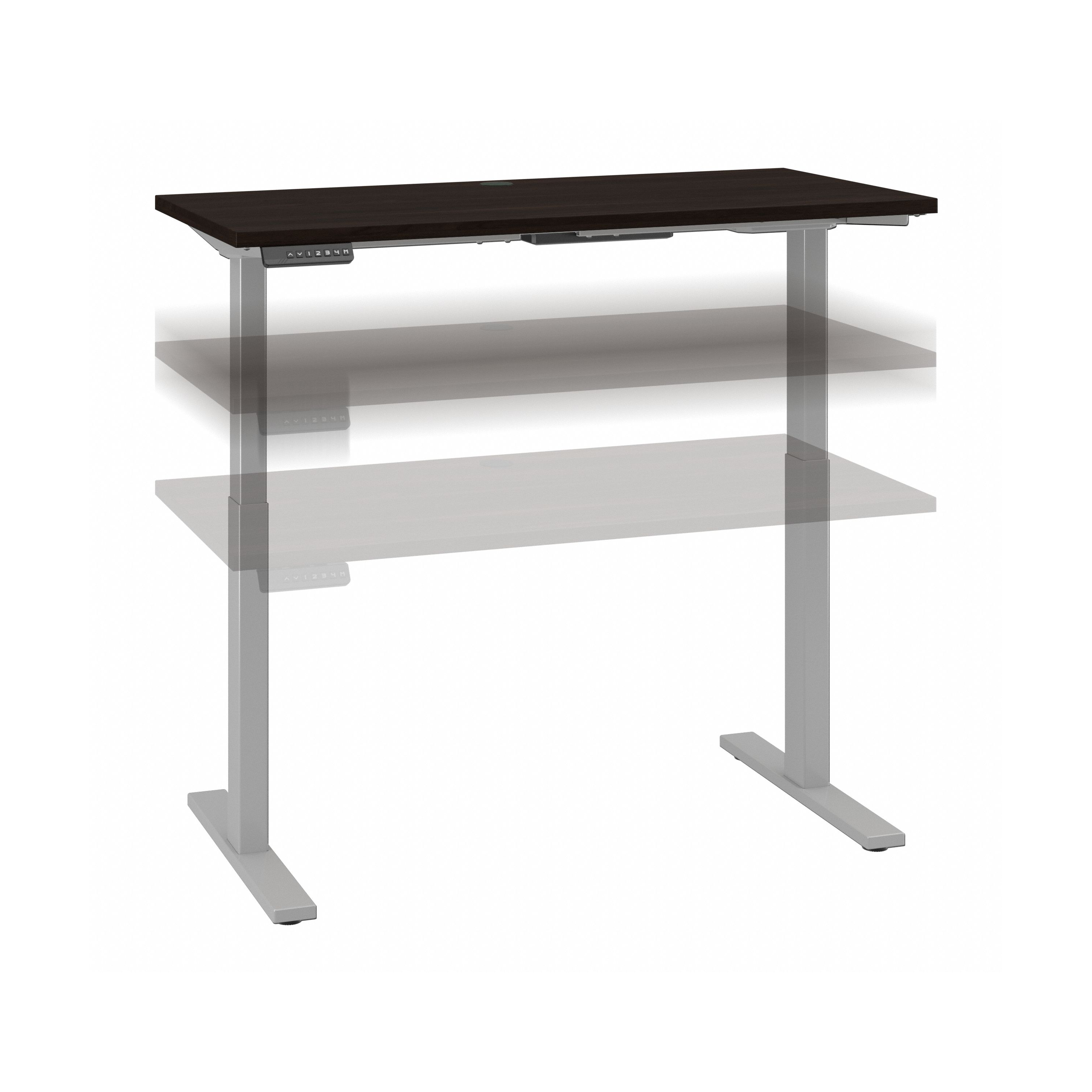 Shop Move 60 Series by Bush Business Furniture 48W x 24D Electric Height Adjustable Standing Desk 02 M6S4824BWSK #color_black walnut/cool gray metallic