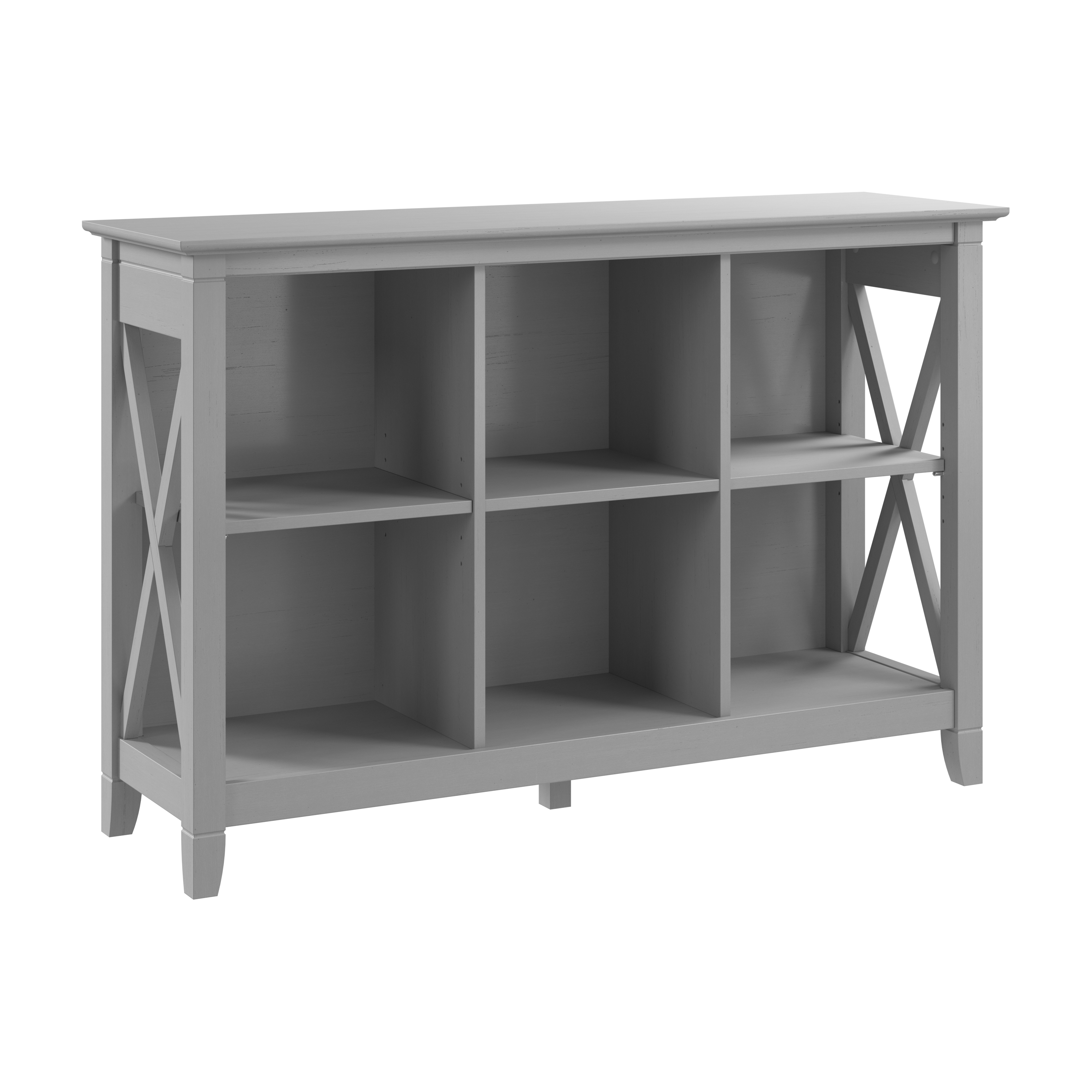 Shop Bush Furniture Key West 6 Cube Bookcase 02 KWB146CG-03 #color_cape cod gray