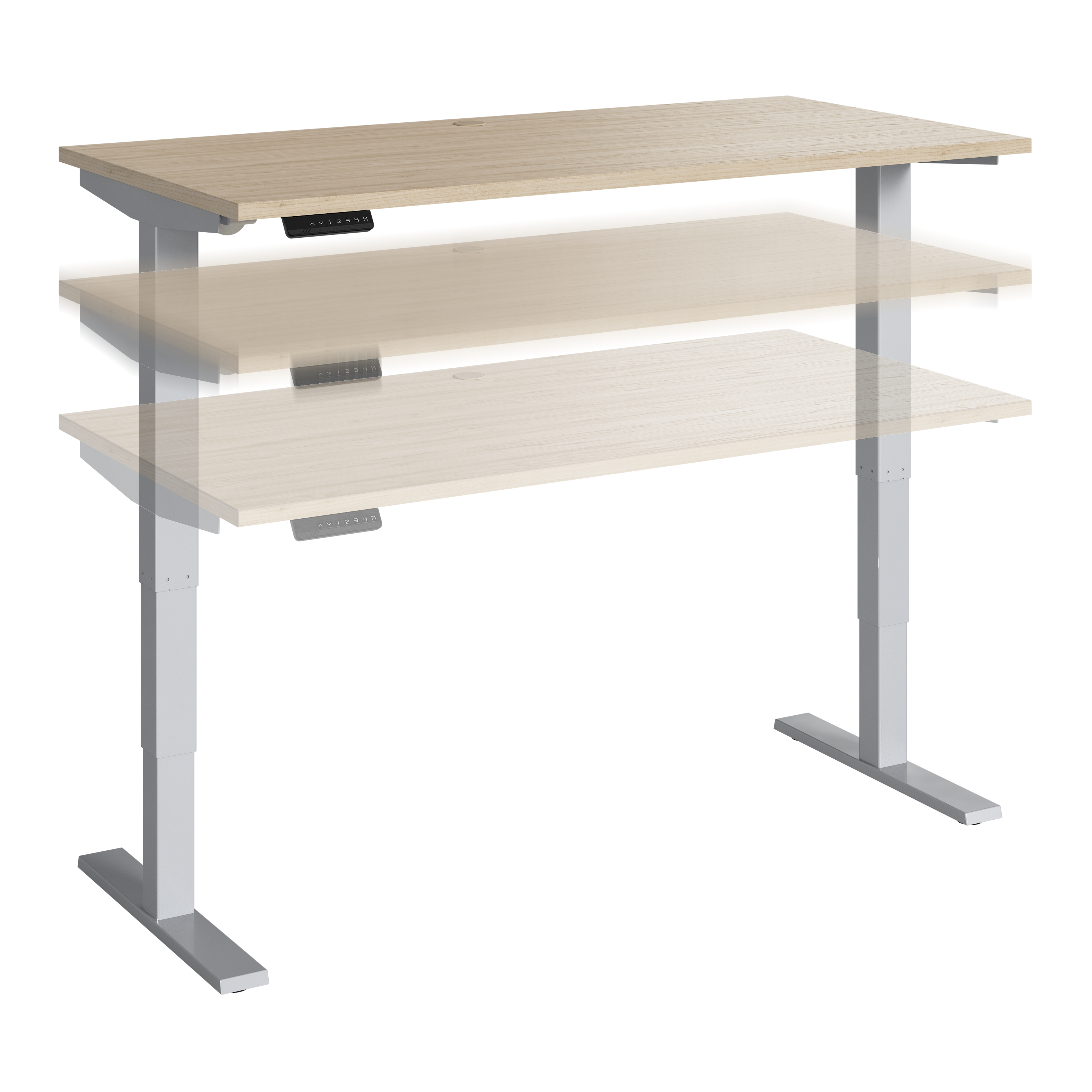 Shop Move 40 Series by Bush Business Furniture 60W x 30D Electric Height Adjustable Standing Desk 02 M4S6030NESK #color_natural elm/cool gray metallic