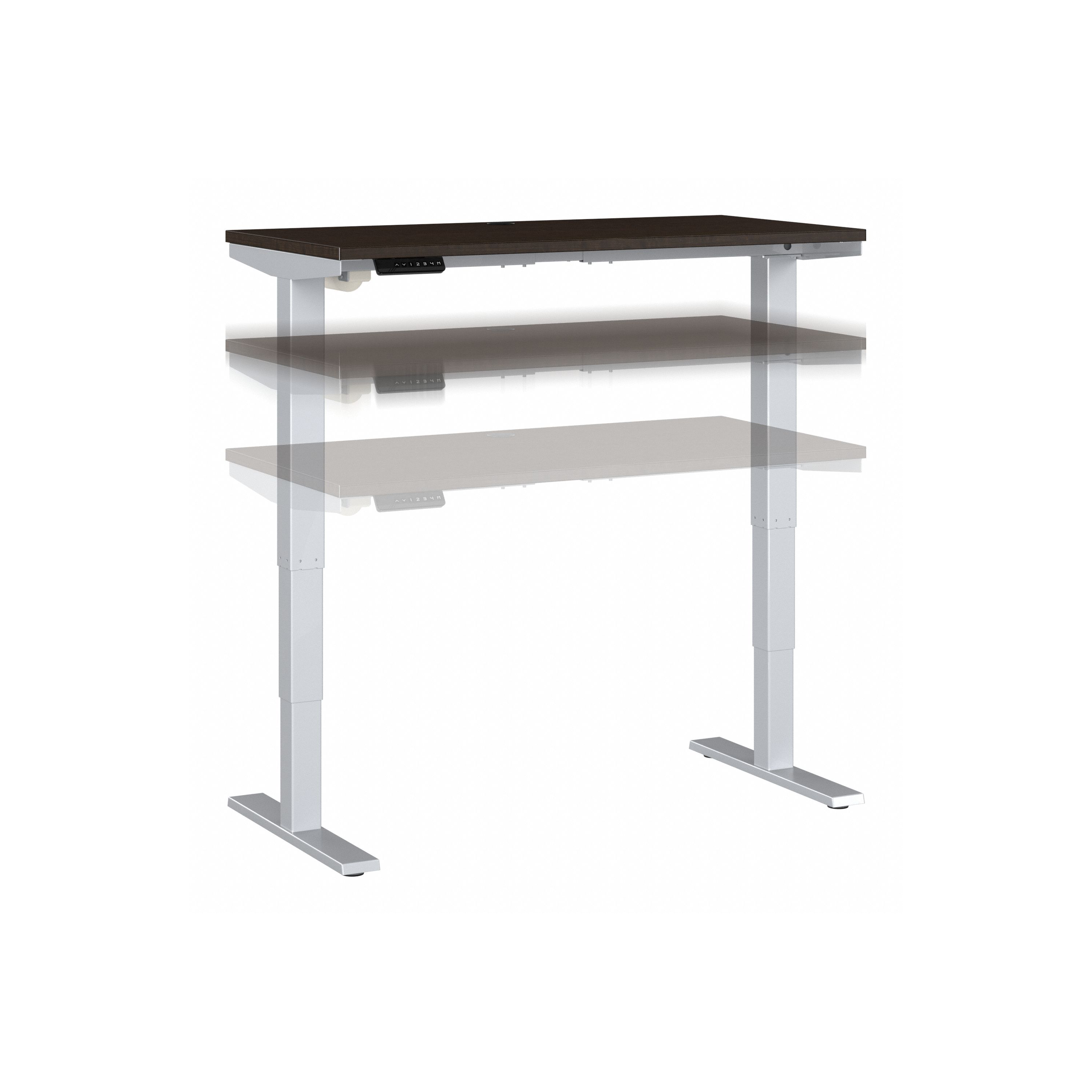 Shop Move 40 Series by Bush Business Furniture 48W x 24D Electric Height Adjustable Standing Desk 02 M4S4824MRSK #color_mocha cherry/cool gray metallic