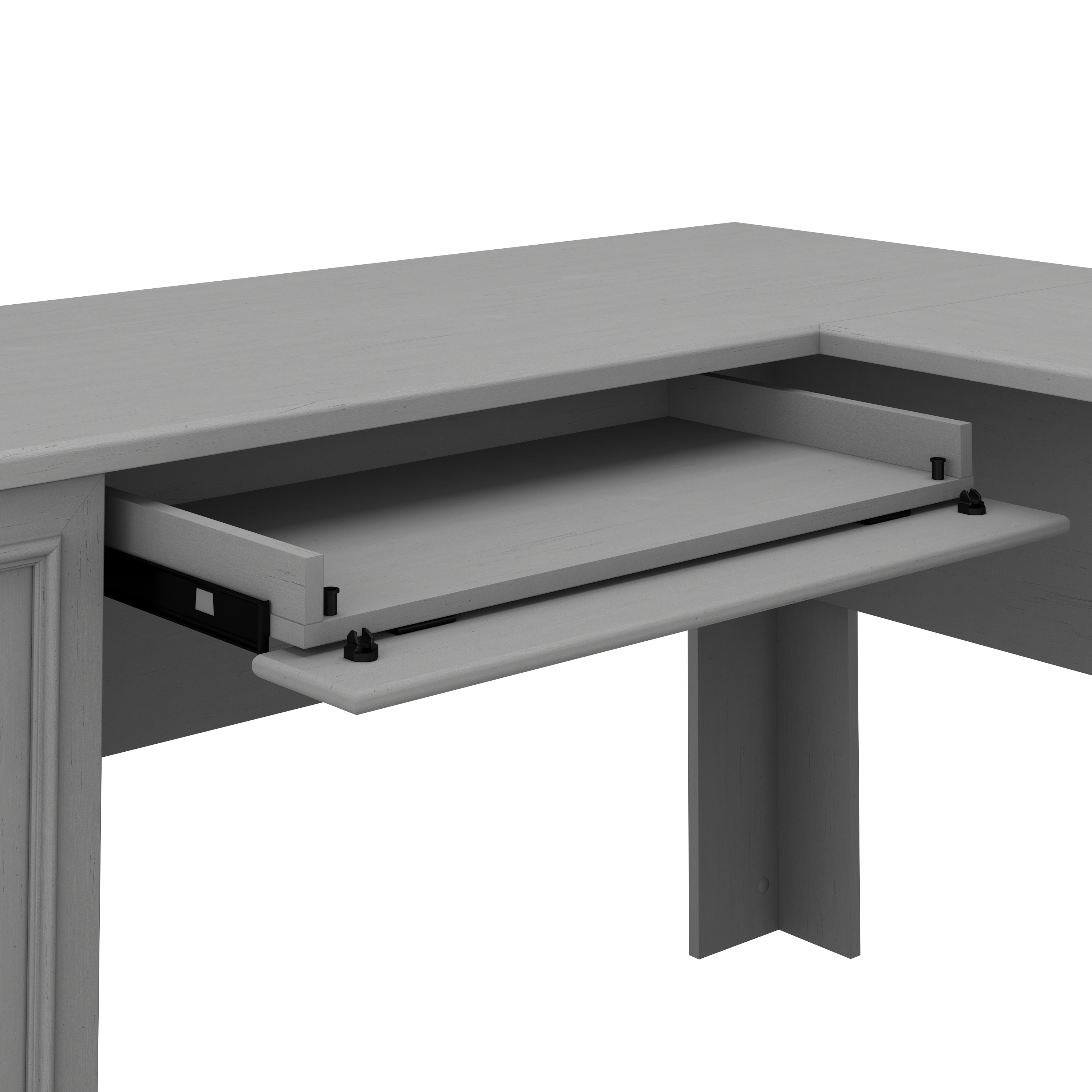 Shop Bush Furniture Fairview 60W L Shaped Desk with Hutch and Storage Cabinet with File Drawer 07 FV010CG #color_cape cod gray