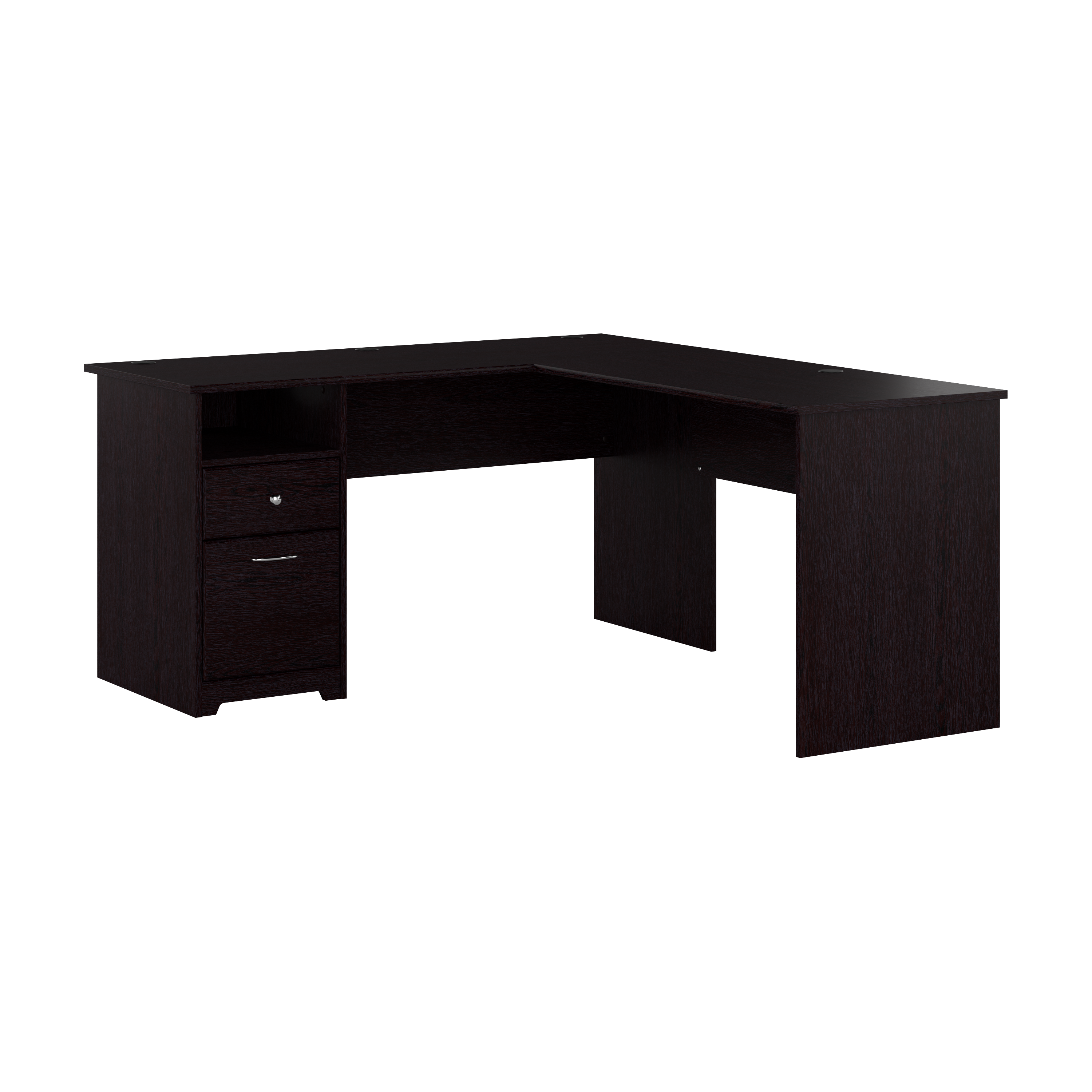 Shop Bush Furniture Cabot 60W L Shaped Computer Desk with Drawers 02 CAB044EPO #color_espresso oak