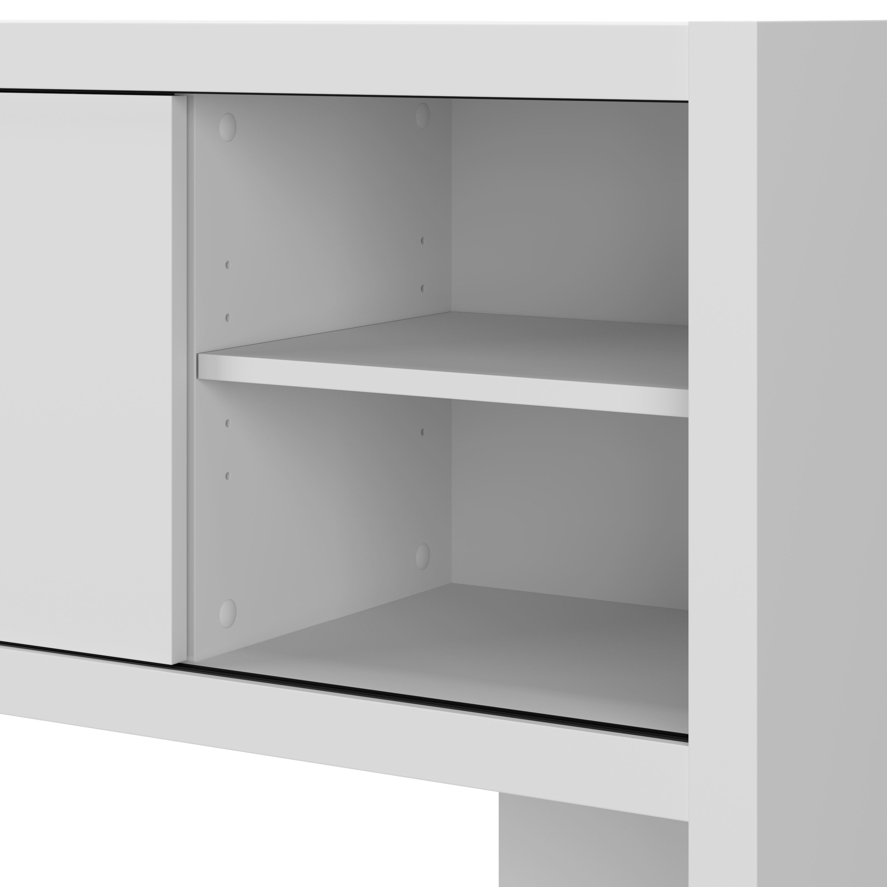 Shop Bush Business Furniture Echo 60W Credenza Desk with Hutch 04 ECH030PW #color_pure white