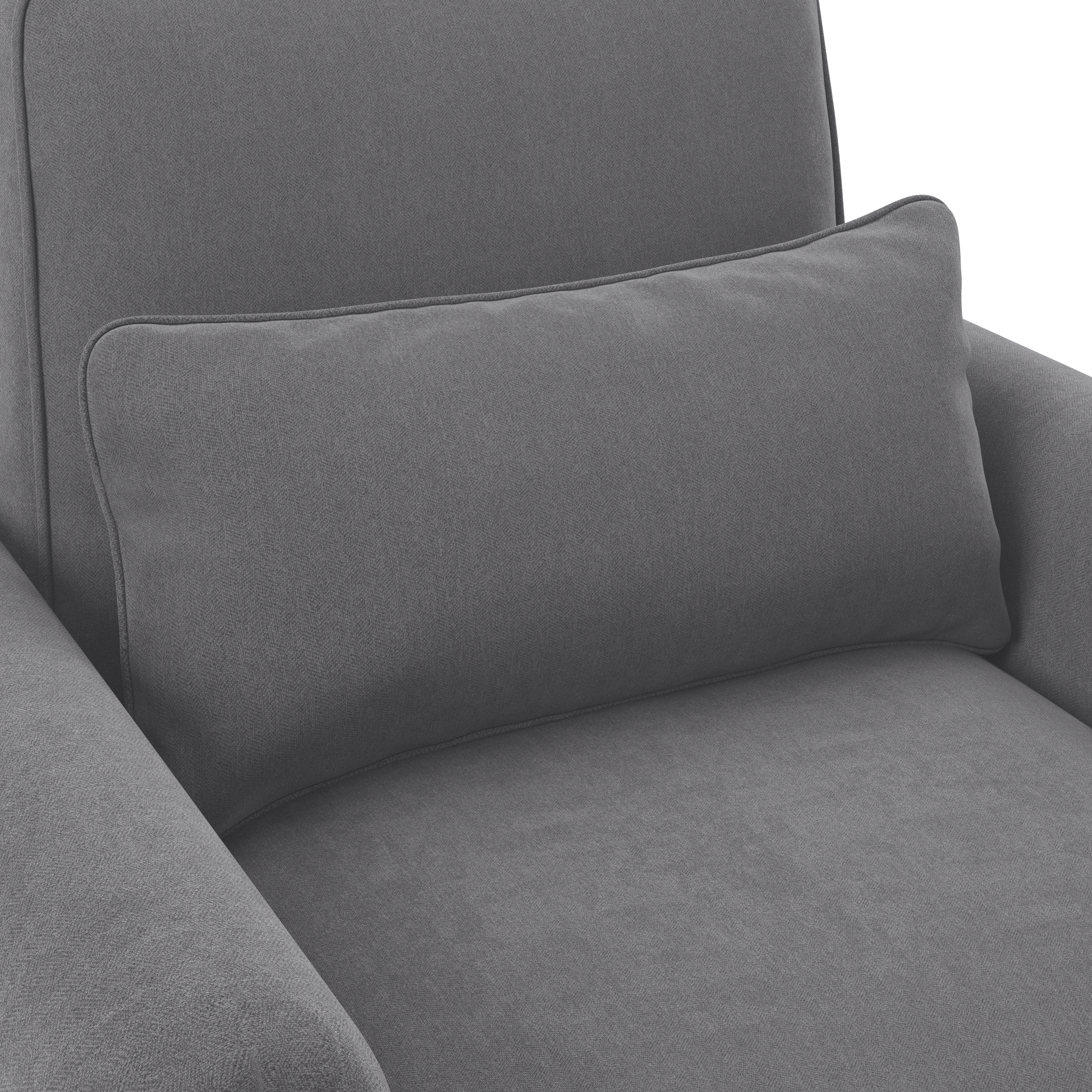 Shop Bush Furniture Coventry Accent Chair with Ottoman Set 08 CVN010CGH #color_charcoal gray herringbone fabr