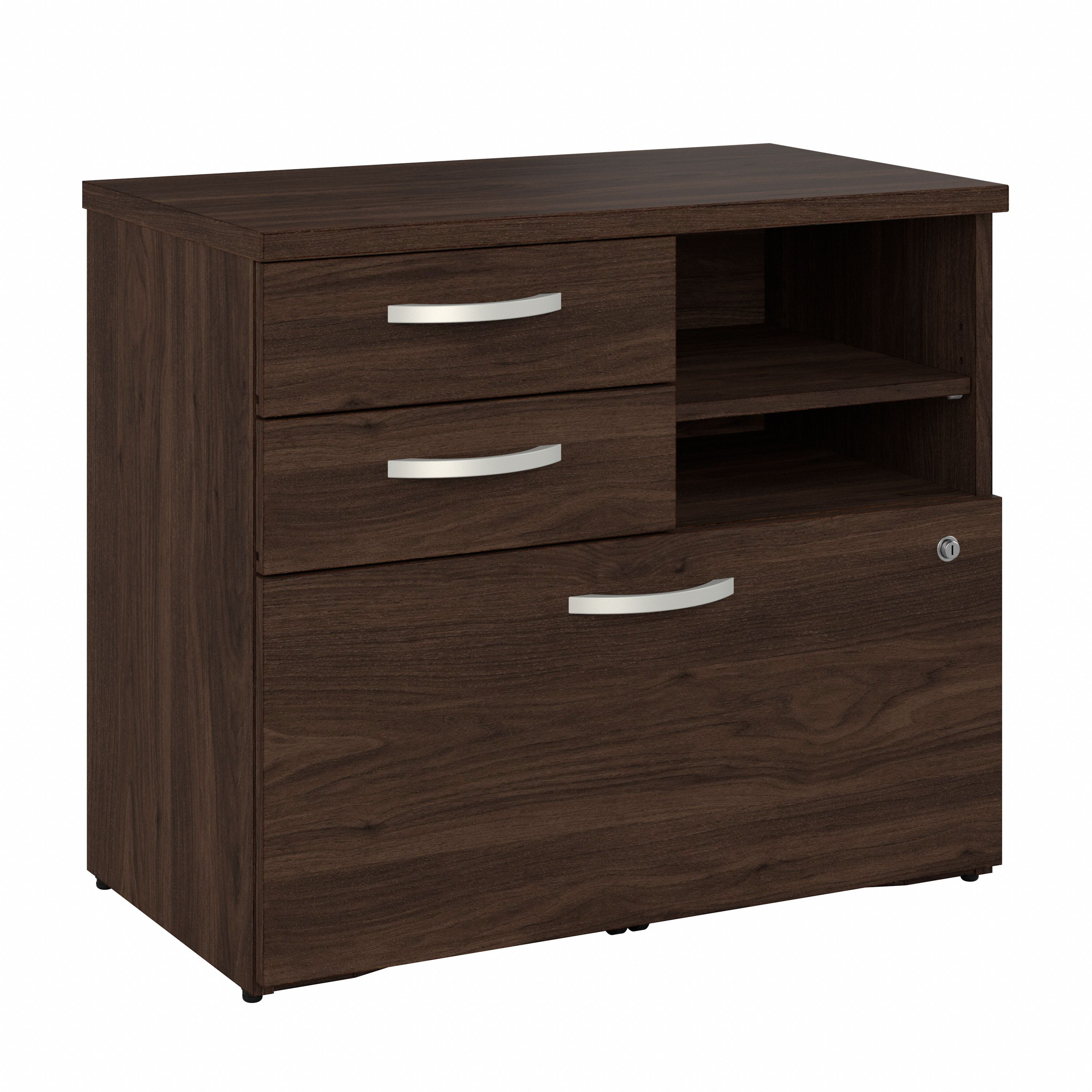 Shop Bush Business Furniture Studio C Office Storage Cabinet with Drawers and Shelves 02 SCF130BWSU #color_black walnut