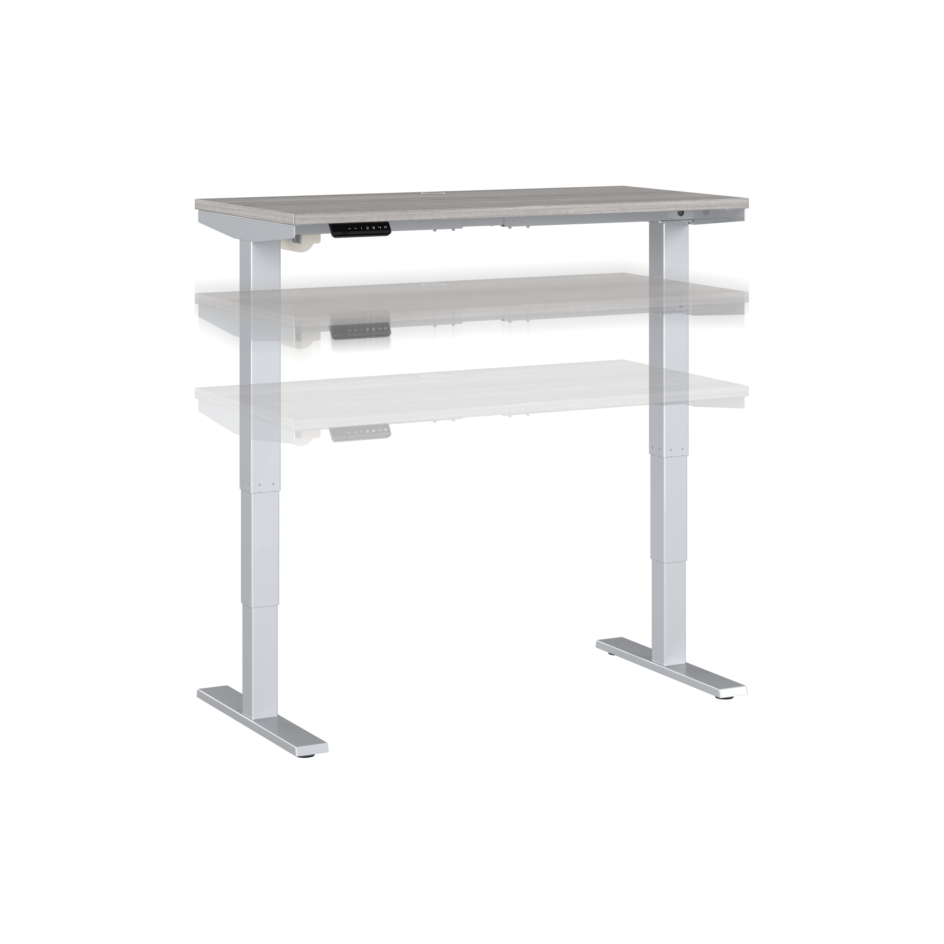 Shop Move 40 Series by Bush Business Furniture 48W x 24D Electric Height Adjustable Standing Desk 02 M4S4824PGSK #color_platinum gray/cool gray metallic