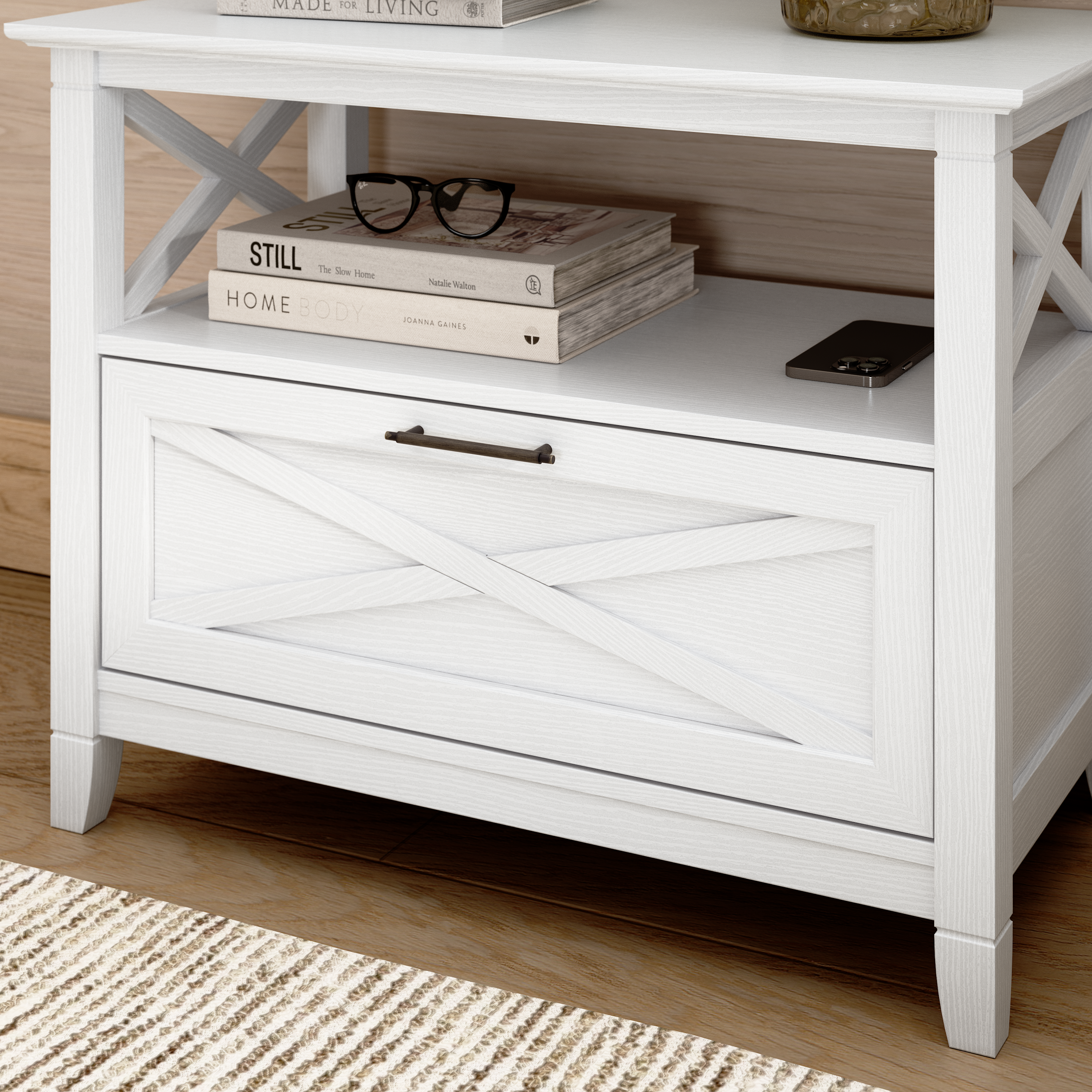 Bush Home Key West 32W Nightstand with Drawer - Set of 2