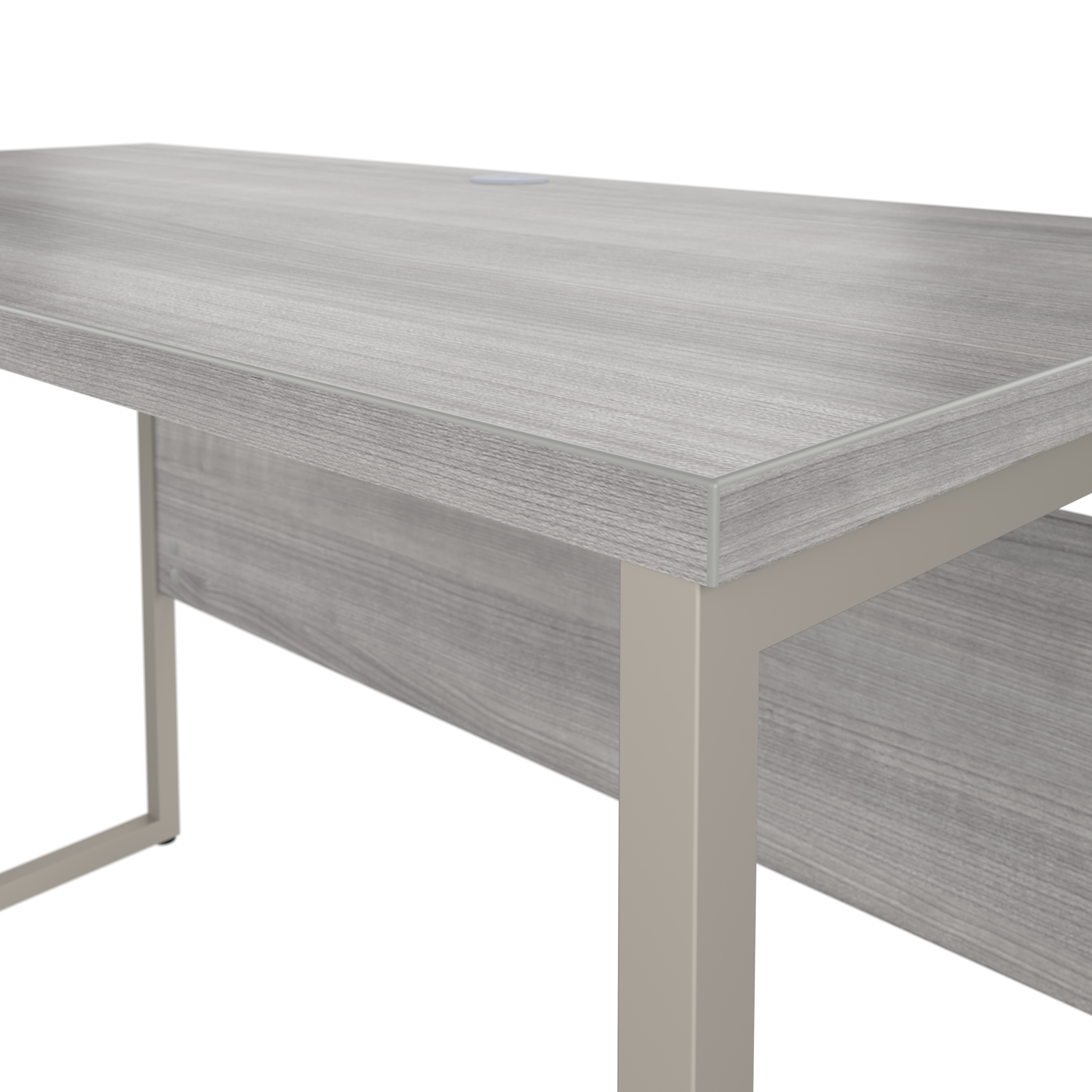 Shop Bush Business Furniture Hybrid 72W x 30D L Shaped Table Desk with Metal Legs 04 HYB026PG #color_platinum gray