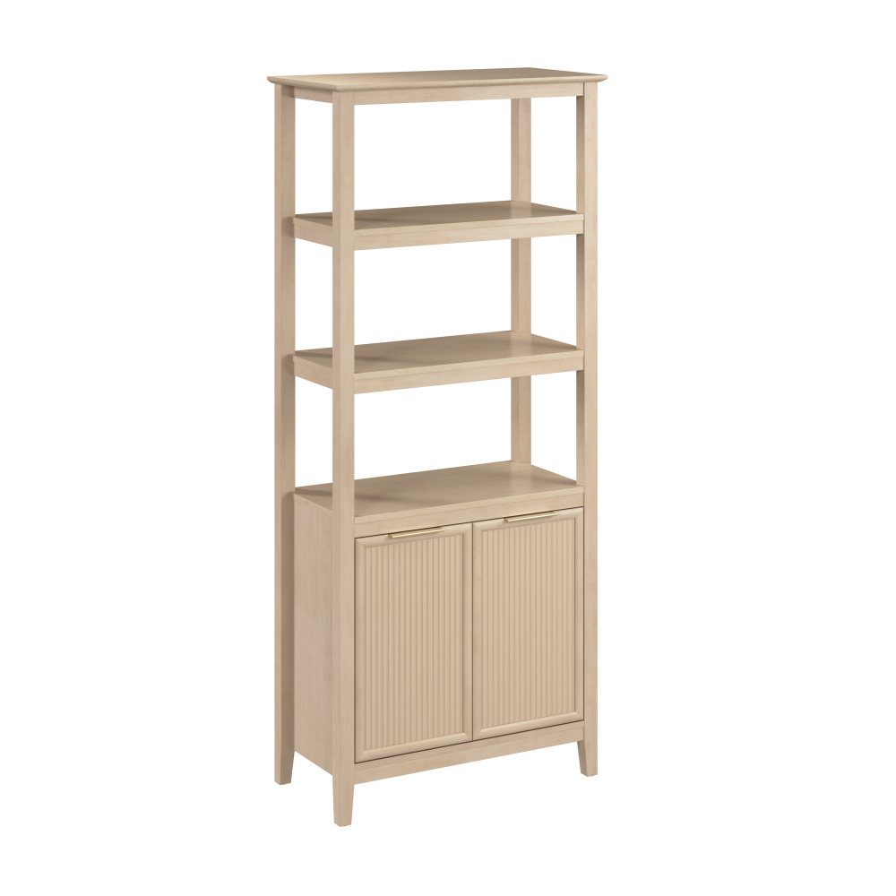 Shop Bush Home Camille Fluted 5 Shelf Bookcase with Doors, Image 01, CMB132NB-03, #color_natural birch