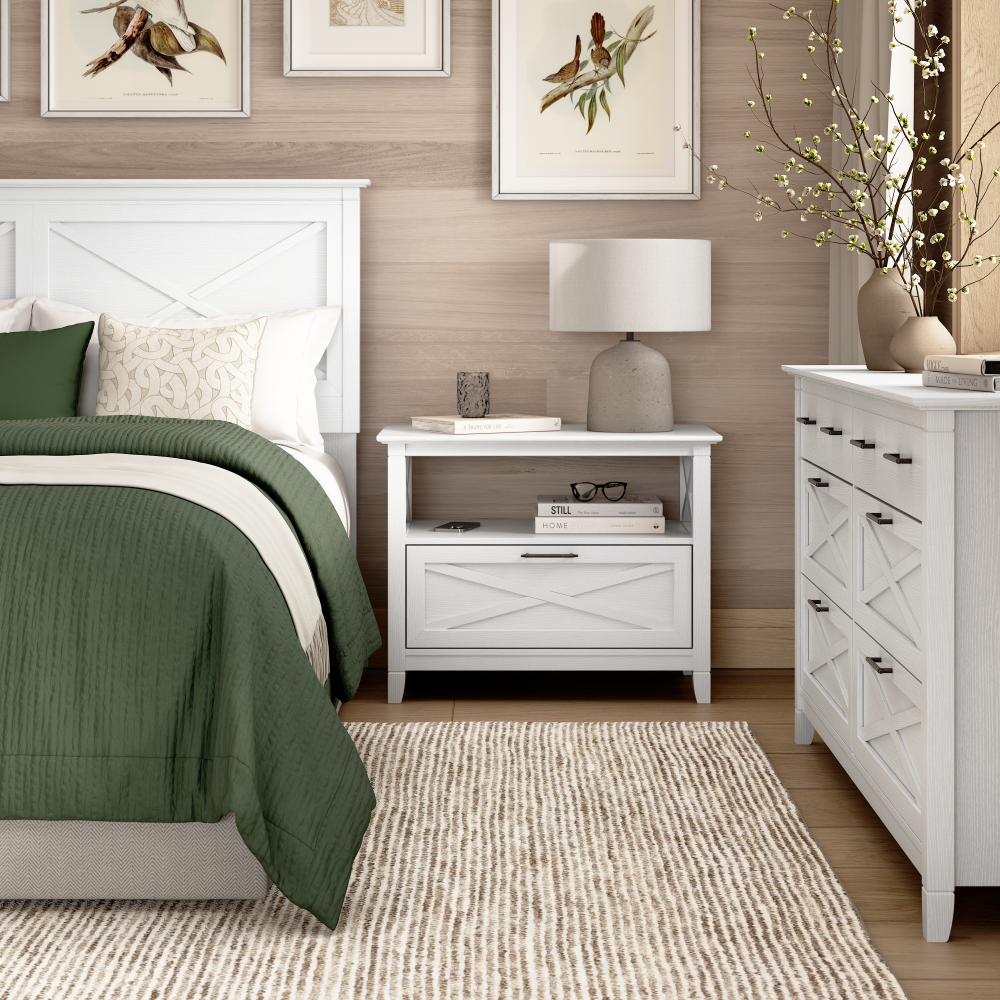 Shop Bush Home Key West 6 Drawer Dresser, Image 03, KWS158WT-03, #color_pure white oak