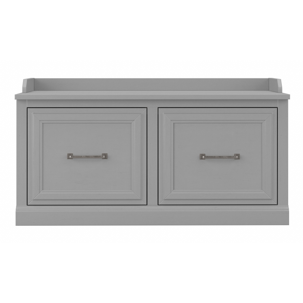 Shop Bush Furniture Woodland 40W Shoe Storage Bench with Doors, Image 03, WDS140CG-03, #color_cape cod gray