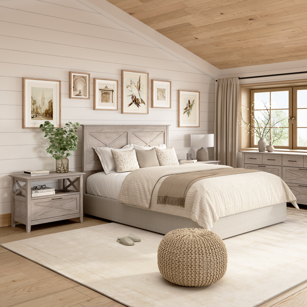 Shop Bush Home Key West 65W Full/Queen Headboard, Image 03, KWQ165WG-03, #color_washed gray
