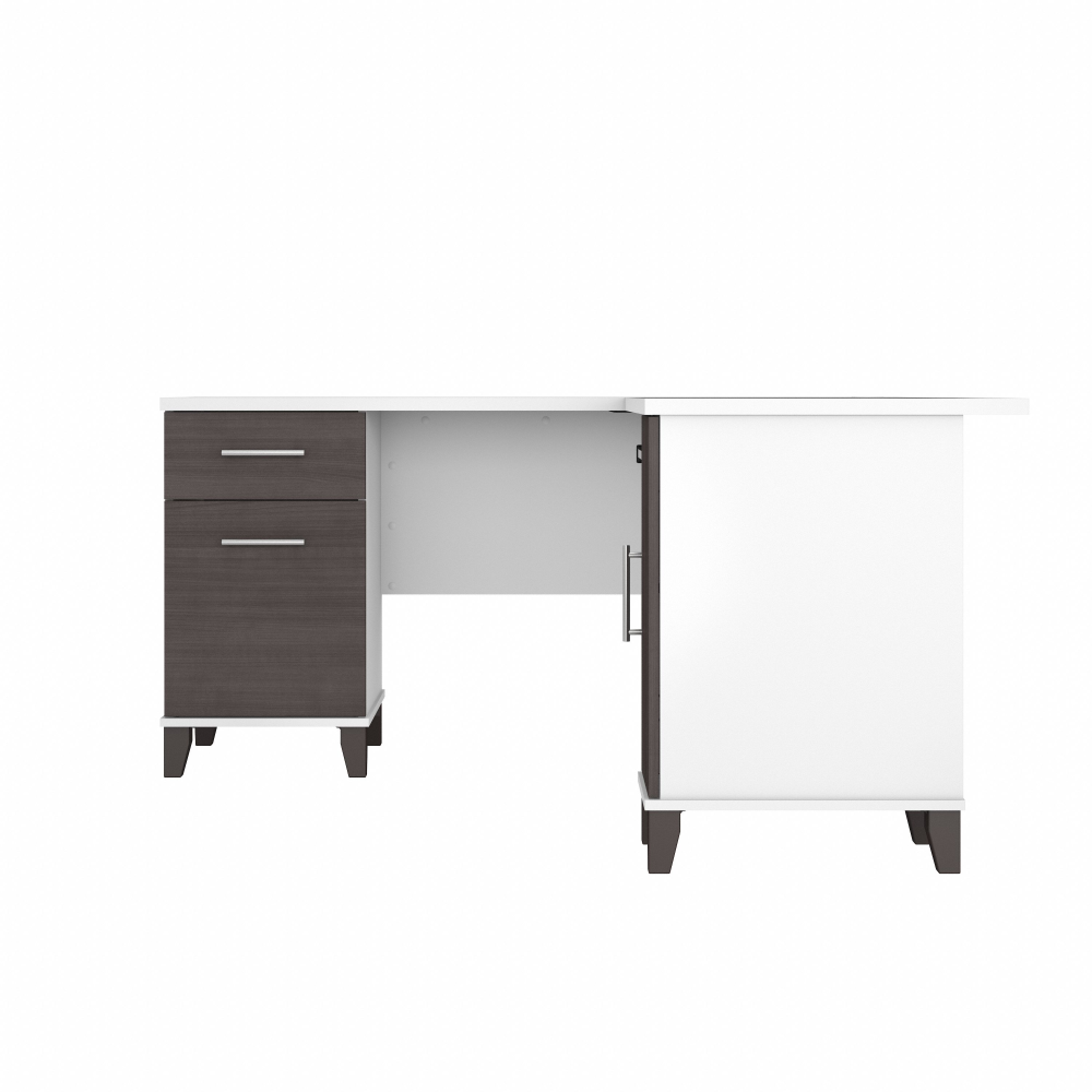 Shop Bush Furniture Somerset 60W L Shaped Desk with Storage, Image 03, WC81030K, #color_storm gray/white