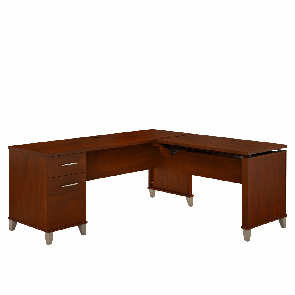 Shop Bush Furniture Somerset 72W 3 Position Sit to Stand L Shaped Desk, Image 03, SET014HC, #color_hansen cherry