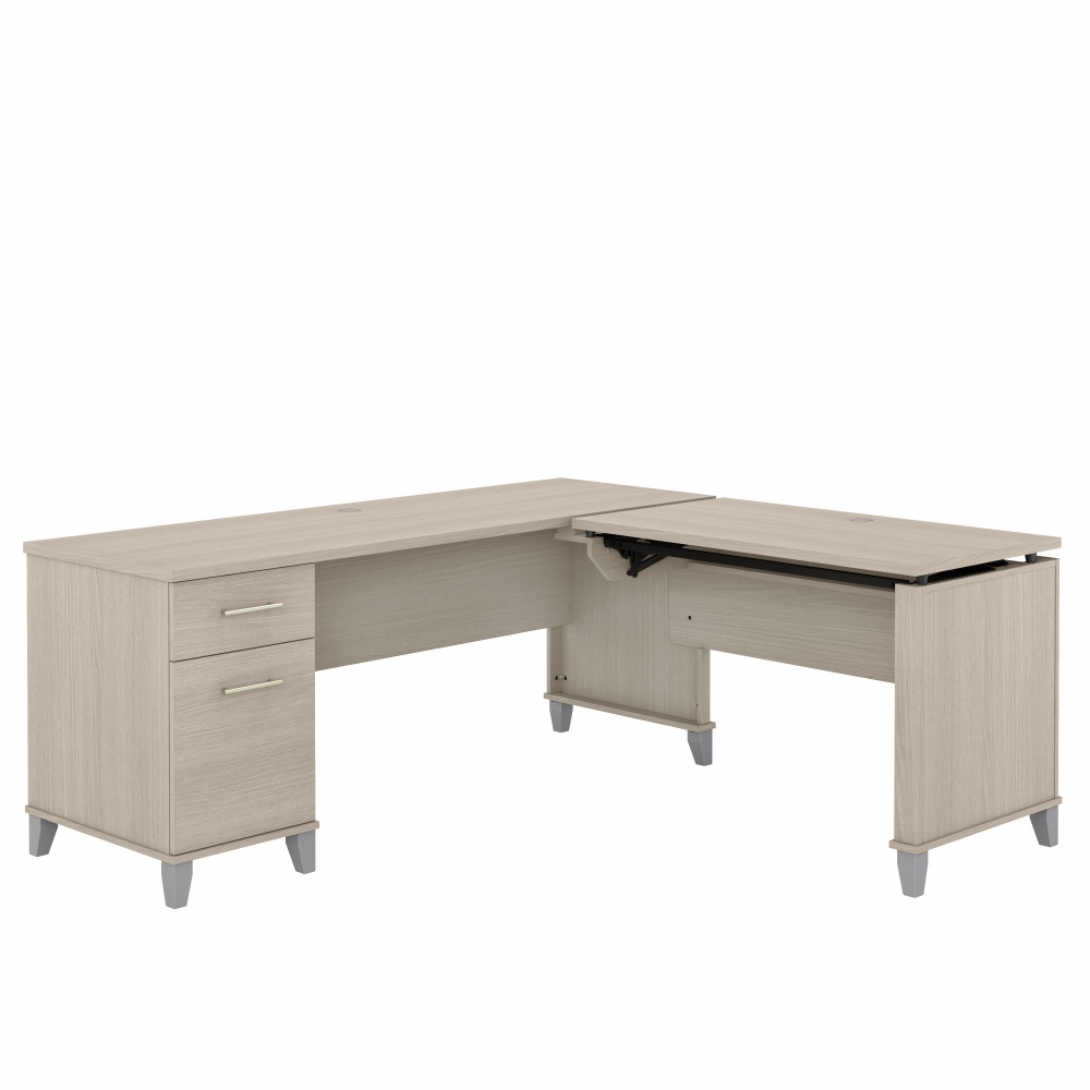 Shop Bush Furniture Somerset 72W 3 Position Sit to Stand L Shaped Desk, Image 03, SET014SO, #color_sand oak