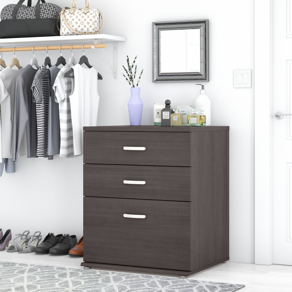 Shop Bush Business Furniture Universal Closet Organizer with Drawers, Image 02, CLS328SG-Z, #color_storm gray