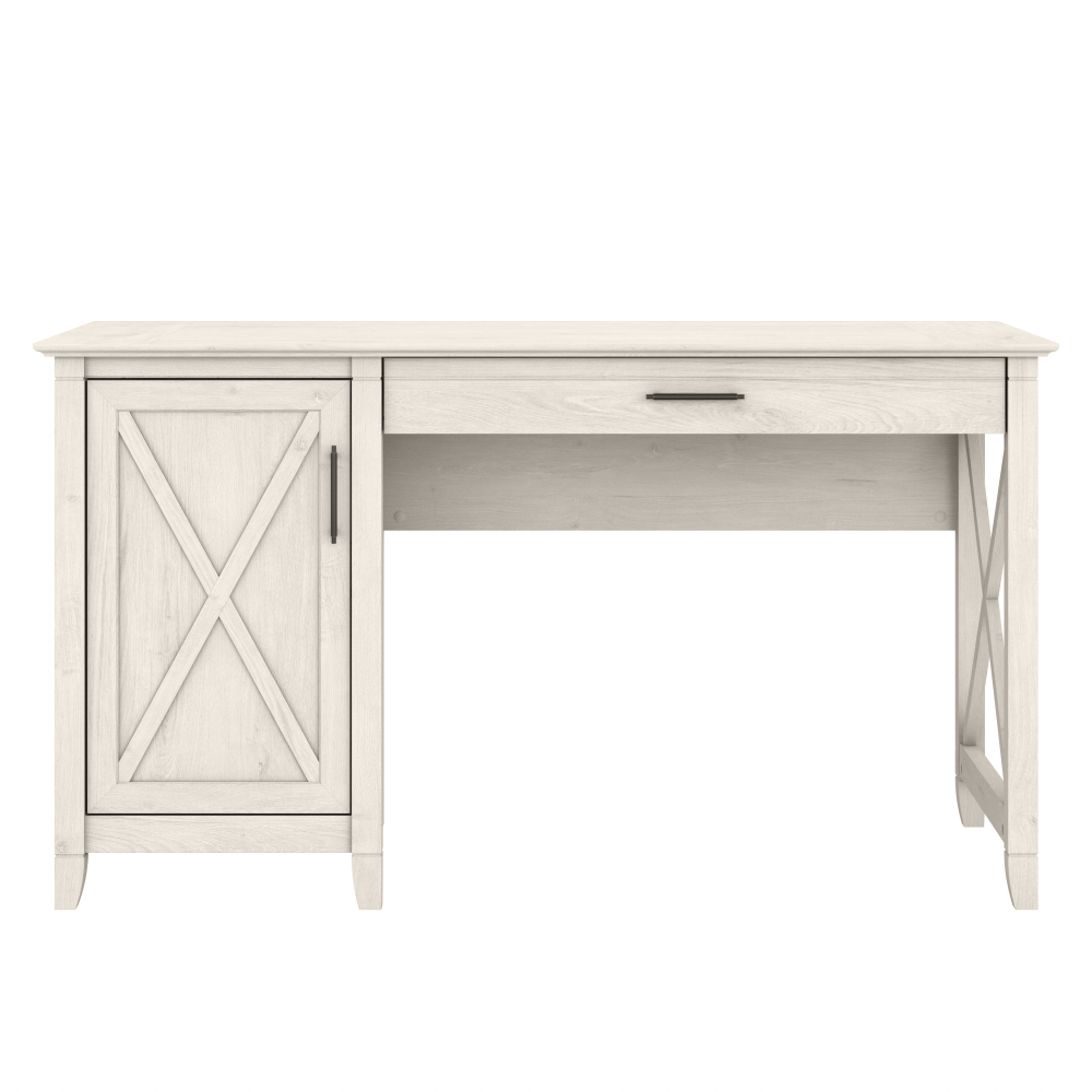 Shop Bush Furniture Key West 54W Computer Desk with Keyboard Tray and Storage, Image 03, KWD154LW-03, #color_linen white oak