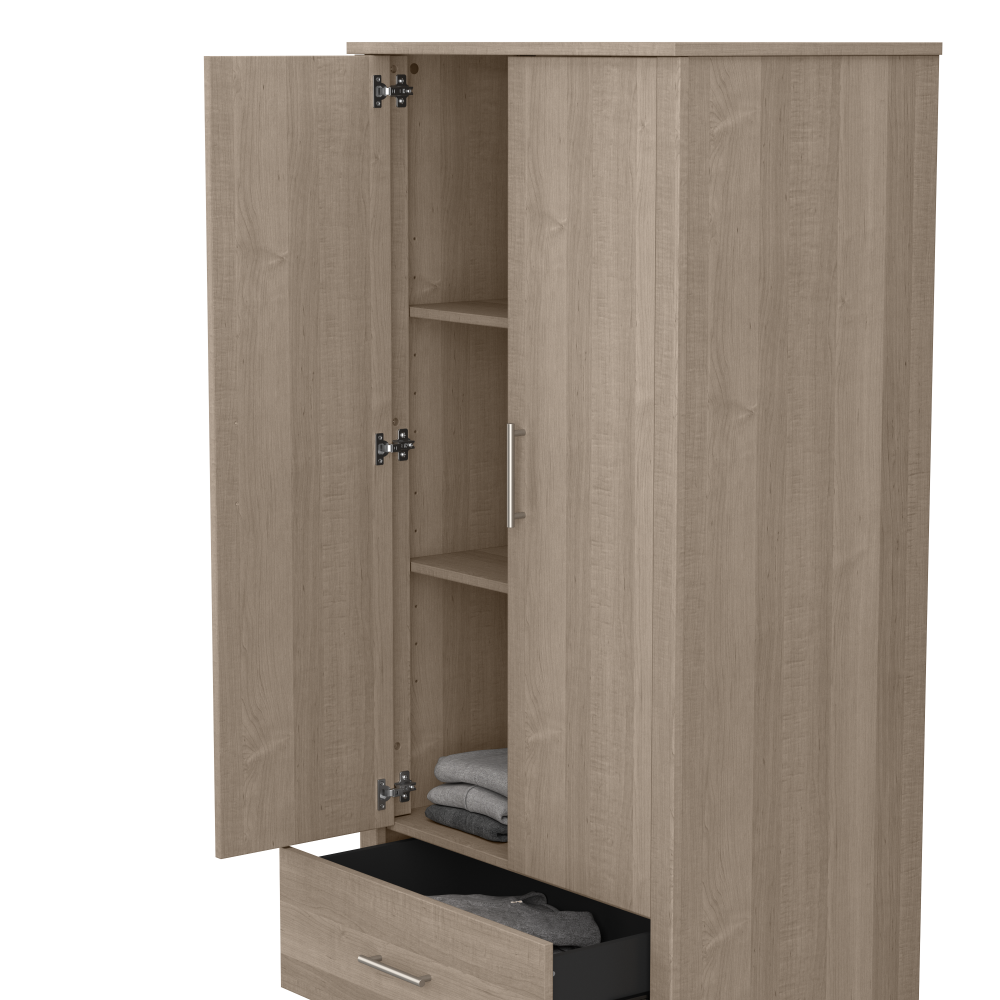 Shop Bush Furniture Somerset Tall Storage Cabinet with Doors and Drawer, Image 06, STS166AGK-Z2, #color_ash gray