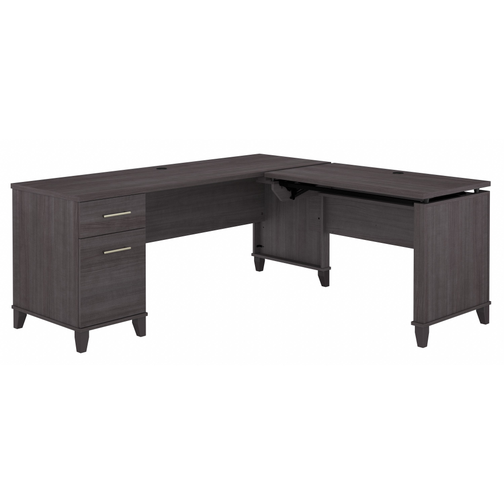 Shop Bush Furniture Somerset 72W 3 Position Sit to Stand L Shaped Desk, Image 03, SET014SG, #color_storm gray