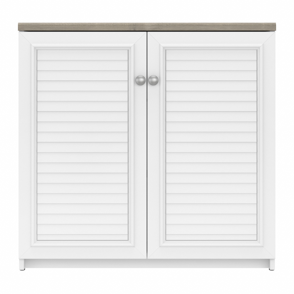 Shop Bush Furniture Fairview Small Storage Cabinet with Doors and Shelves, Image 03, WC53696-03, #color_shiplap gray/pure white