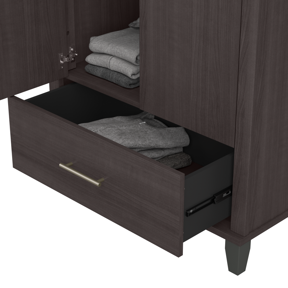 Shop Bush Furniture Somerset Tall Storage Cabinet with Doors and Drawer, Image 05, STS166SGK-Z2, #color_storm gray