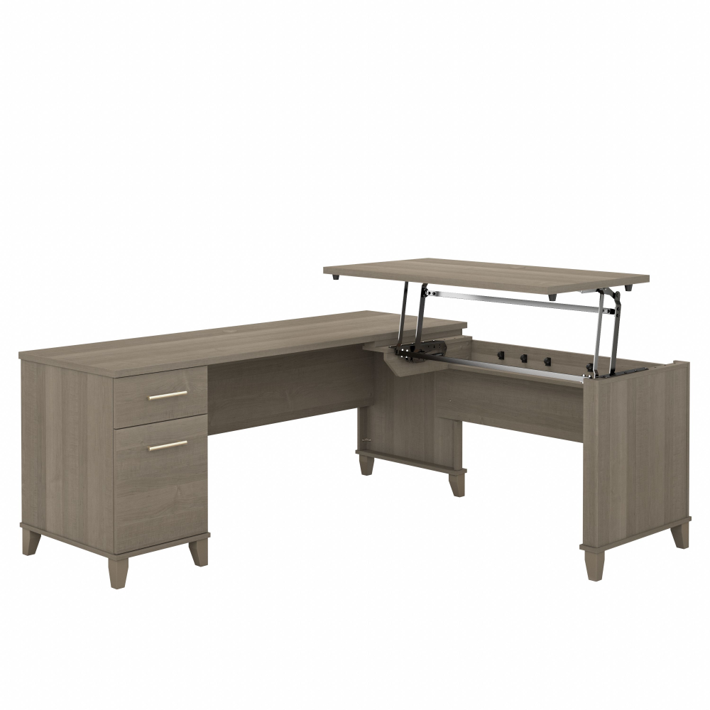 Shop Bush Furniture Somerset 72W 3 Position Sit to Stand L Shaped Desk, Image 01, SET014AG, #color_ash gray
