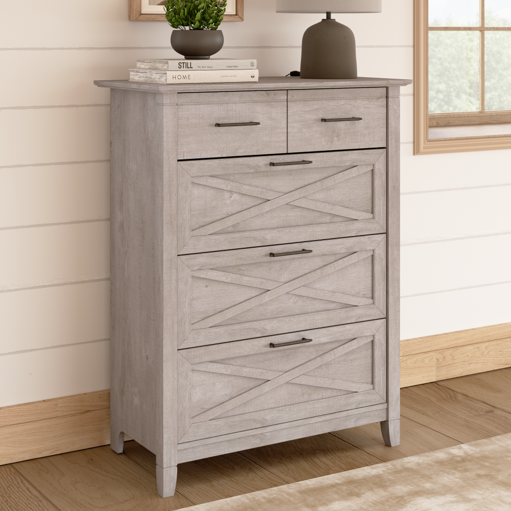 Shop Bush Home Key West 4 Drawer Dresser, Image 02, KWS432WG-03, #color_washed gray