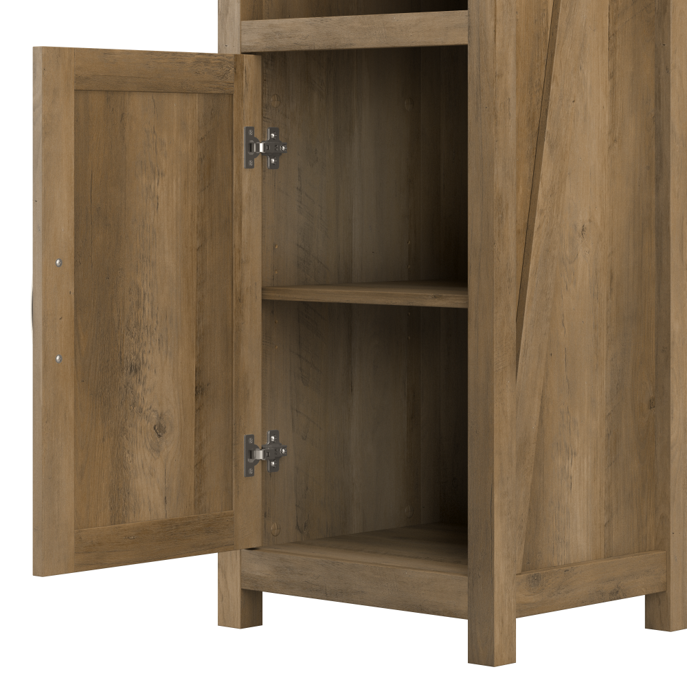 Shop Bush Furniture Knoxville 60W L Shaped Desk with Drawer and Storage Cabinet, Image 05, CGD160RCP-03, #color_reclaimed pine
