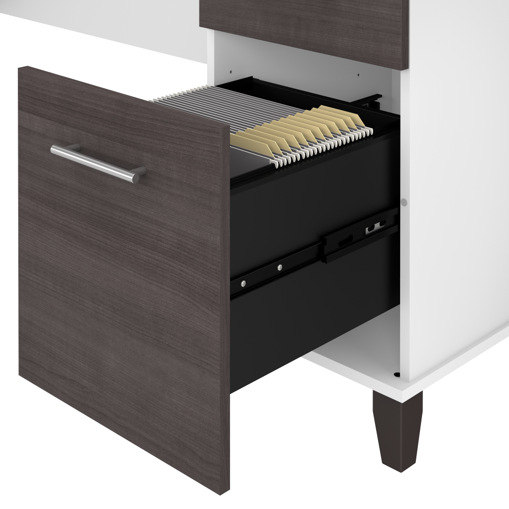 Shop Bush Furniture Somerset 60W L Shaped Desk with Storage, Image 05, WC81030K, #color_storm gray/white