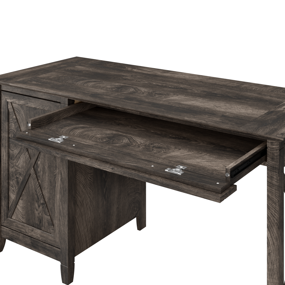 Shop Bush Furniture Key West 54W Computer Desk with Keyboard Tray and Storage, Image 05, KWD154GH-03, #color_dark gray hickory