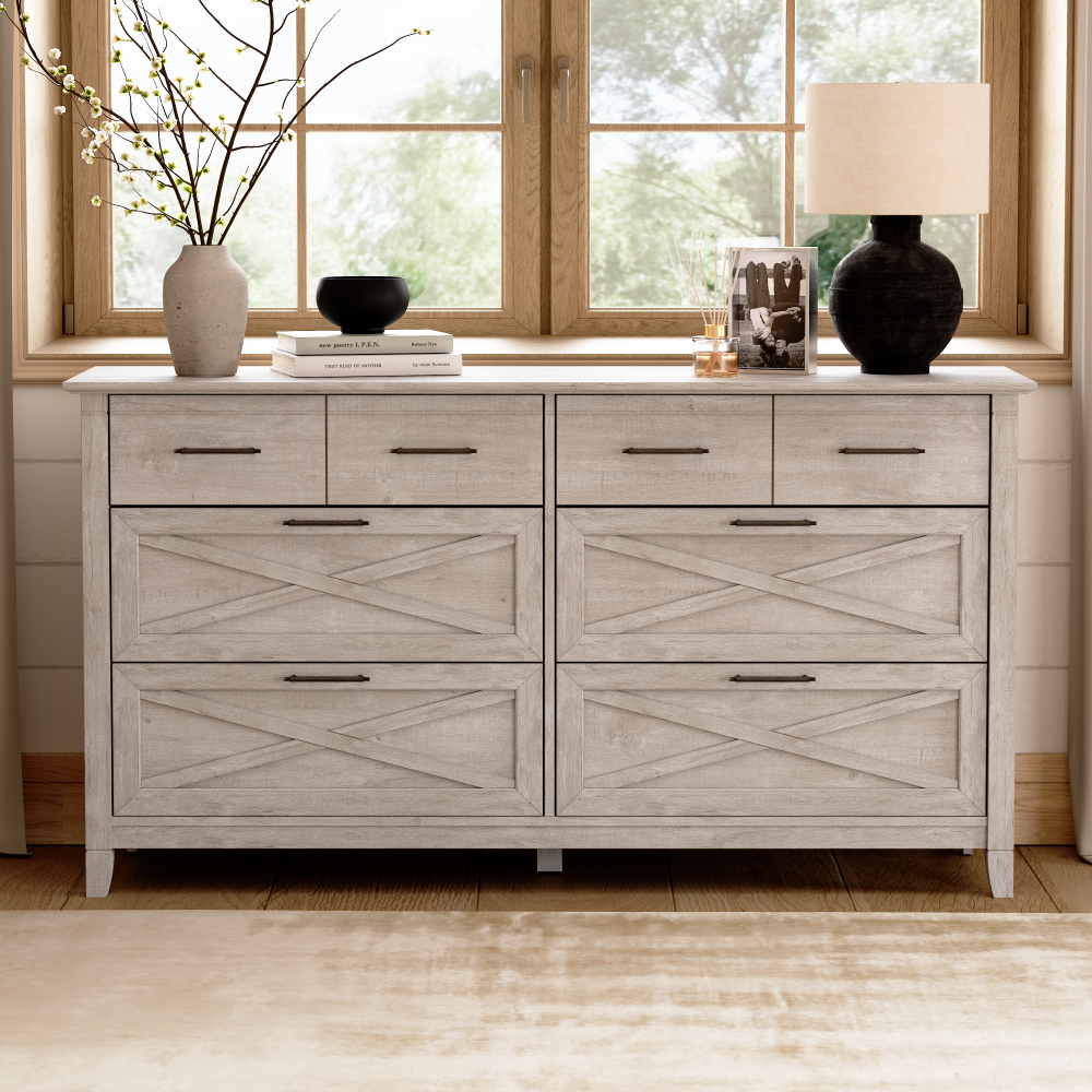 Shop Bush Home Key West 6 Drawer Dresser, Image 02, KWS158WG-03, #color_washed gray
