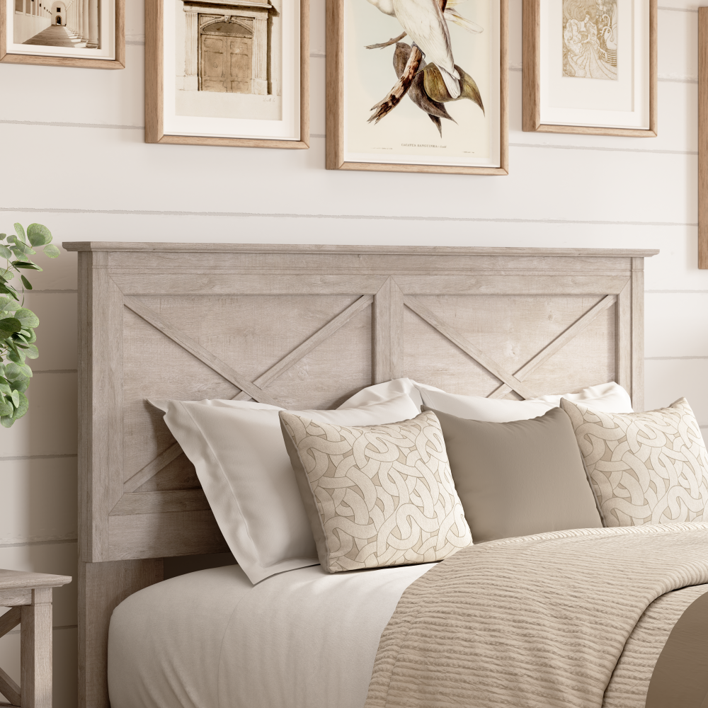 Shop Bush Home Key West 65W Full/Queen Headboard, Image 02, KWQ165WG-03, #color_washed gray
