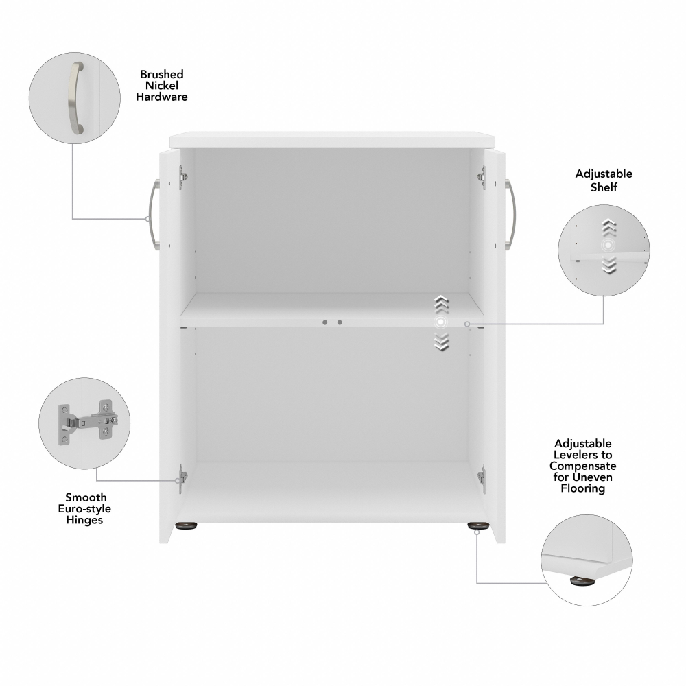 Shop Bush Business Furniture Universal Laundry Room Storage Cabinet with Doors and Shelves, Image 07, LNS128WH-Z, #color_white