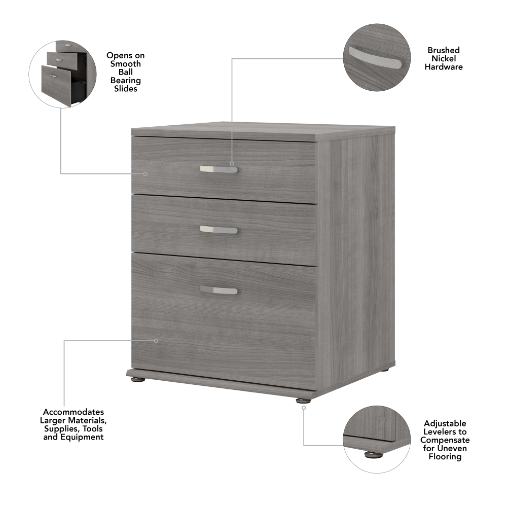 Shop Bush Business Furniture Universal Closet Organizer with Drawers, Image 07, CLS328PG-Z, #color_platinum gray