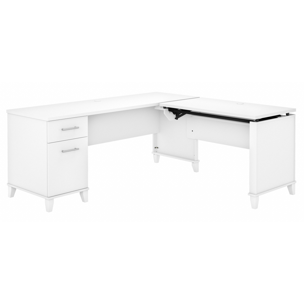 Shop Bush Furniture Somerset 72W 3 Position Sit to Stand L Shaped Desk, Image 03, SET014WH, #color_white