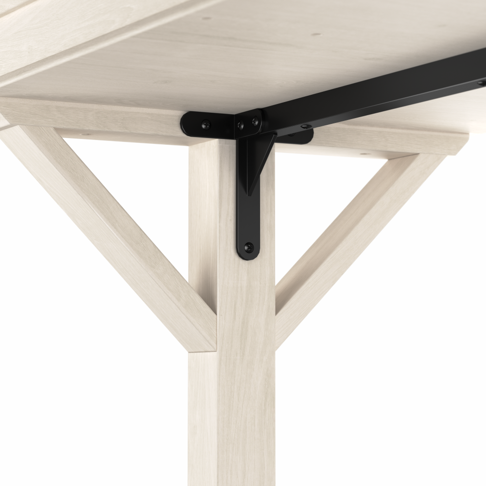 Shop Bush Furniture Homestead 60W Farmhouse L Shaped Desk, Image 06, HOD160LW-03K, #color_linen white oak