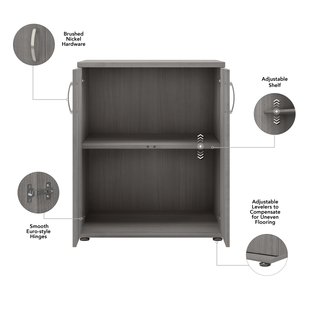 Shop Bush Business Furniture Universal Laundry Room Storage Cabinet with Doors and Shelves, Image 07, LNS128PG-Z, #color_platinum gray