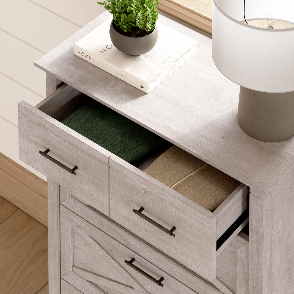 Shop Bush Home Key West 4 Drawer Dresser, Image 04, KWS432WG-03, #color_washed gray