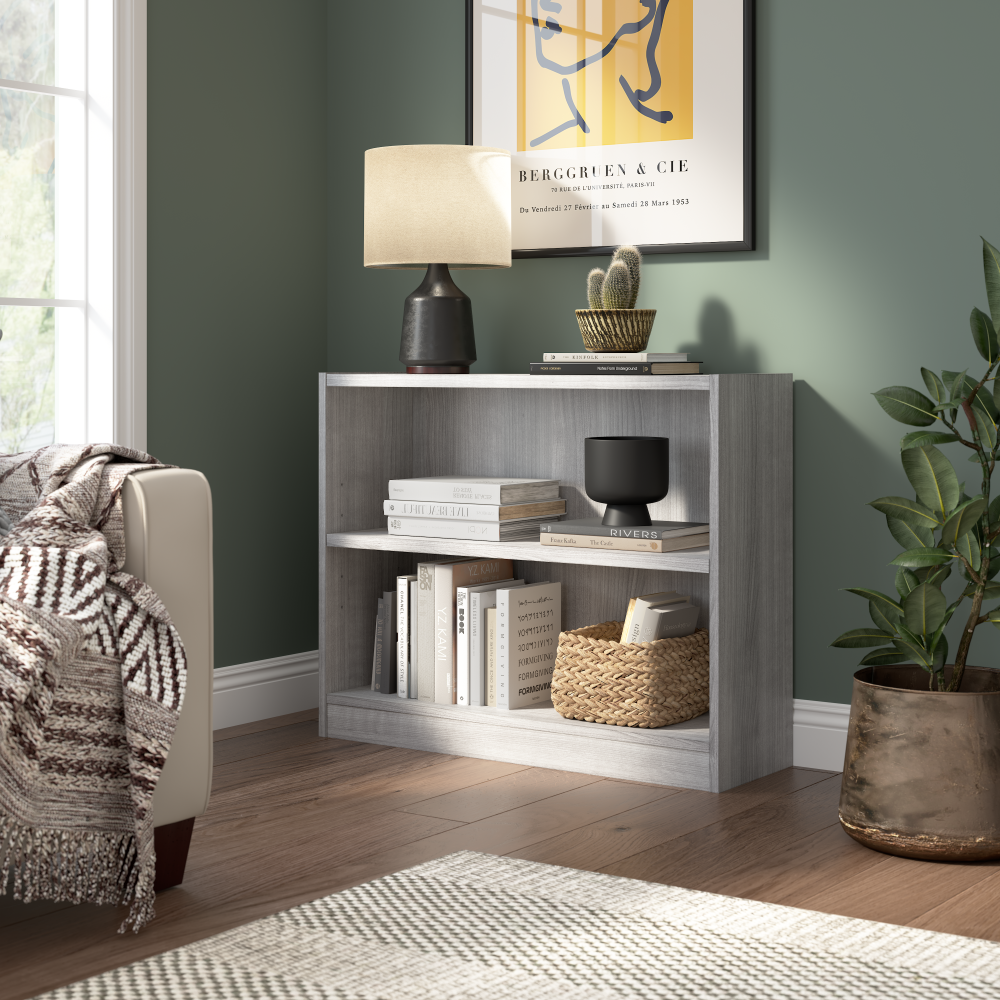 Shop Bush Furniture Universal Small 2 Shelf Bookcase, Image 02, WL12456, #color_platinum gray