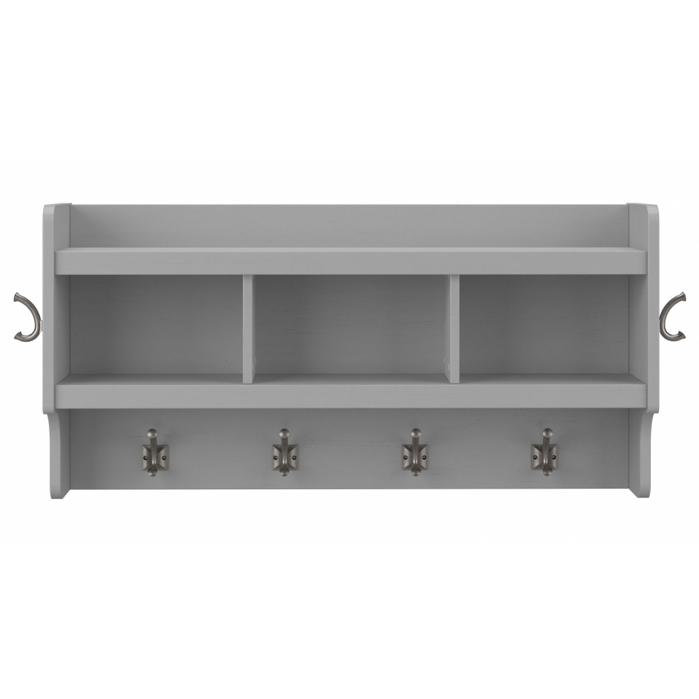Shop Bush Furniture Woodland 40W Wall Mounted Coat Rack with Shelf, Image 03, WDH340CG-03, #color_cape cod gray