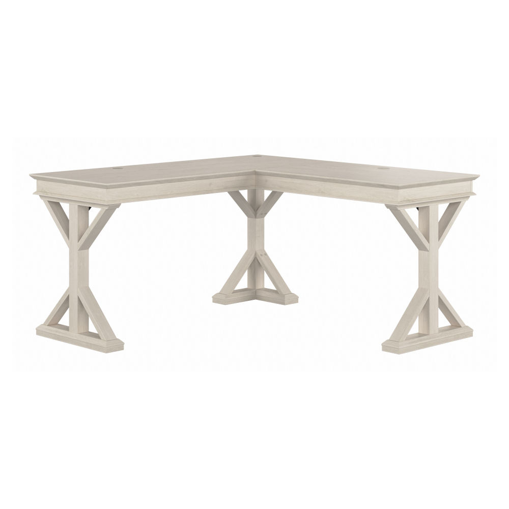 Shop Bush Furniture Homestead 60W Farmhouse L Shaped Desk, Image 01, HOD160LW-03K, #color_linen white oak