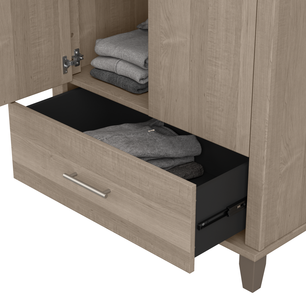 Shop Bush Furniture Somerset Tall Storage Cabinet with Doors and Drawer, Image 05, STS166AGK-Z2, #color_ash gray