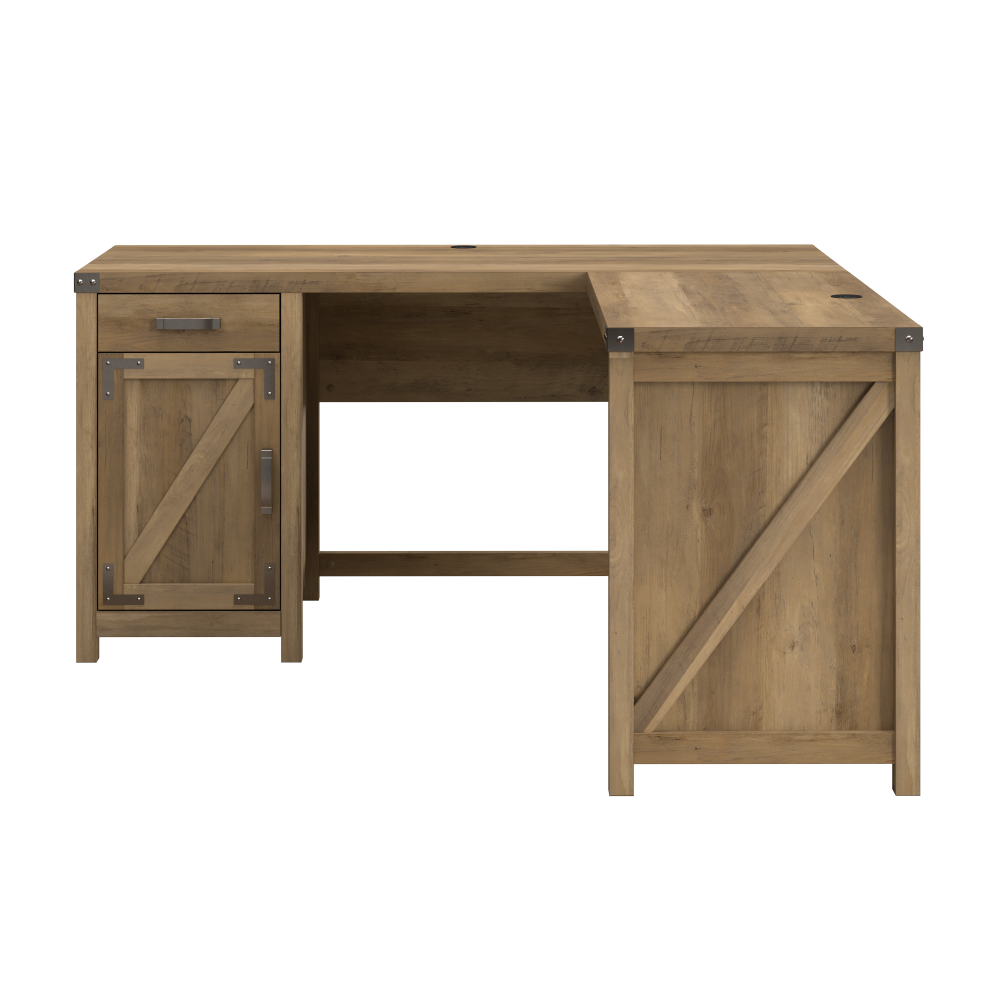 Shop Bush Furniture Knoxville 60W L Shaped Desk with Drawer and Storage Cabinet, Image 03, CGD160RCP-03, #color_reclaimed pine