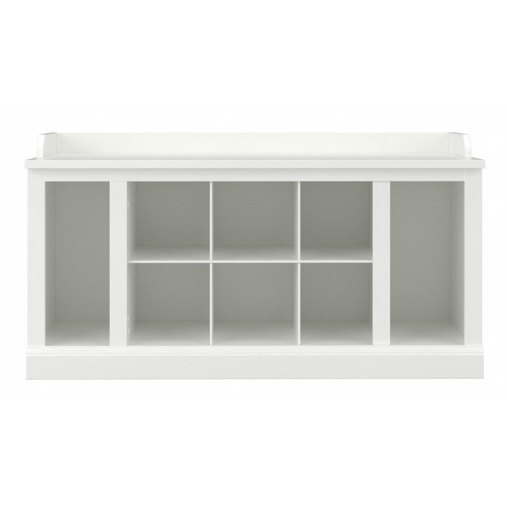 Shop Bush Furniture Woodland 40W Shoe Storage Bench with Shelves, Image 03, WDS240WAS-03, #color_white ash