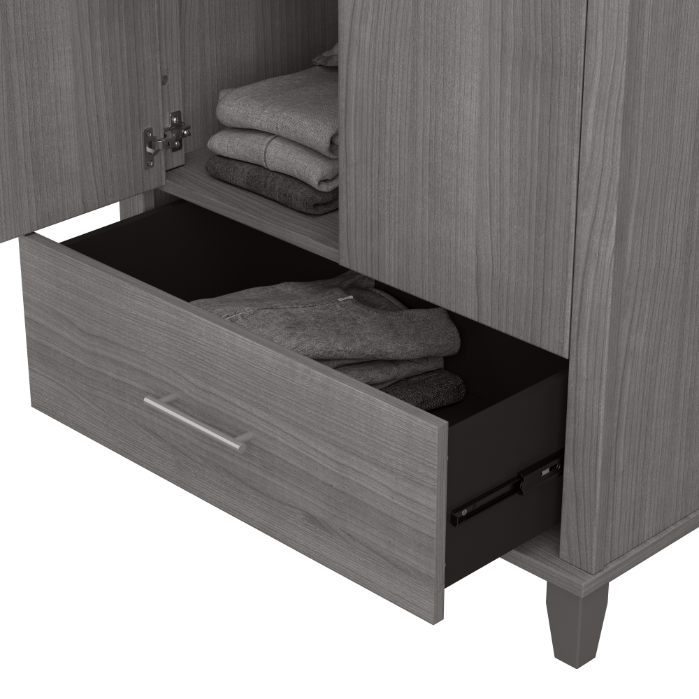 Shop Bush Furniture Somerset Tall Storage Cabinet with Doors and Drawer, Image 05, STS166PGK-Z2, #color_platinum gray