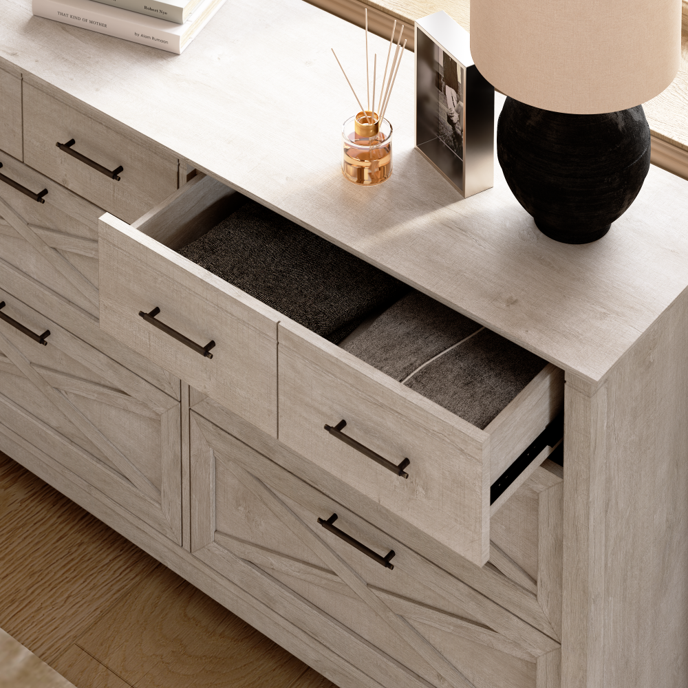 Shop Bush Home Key West 6 Drawer Dresser, Image 04, KWS158WG-03, #color_washed gray