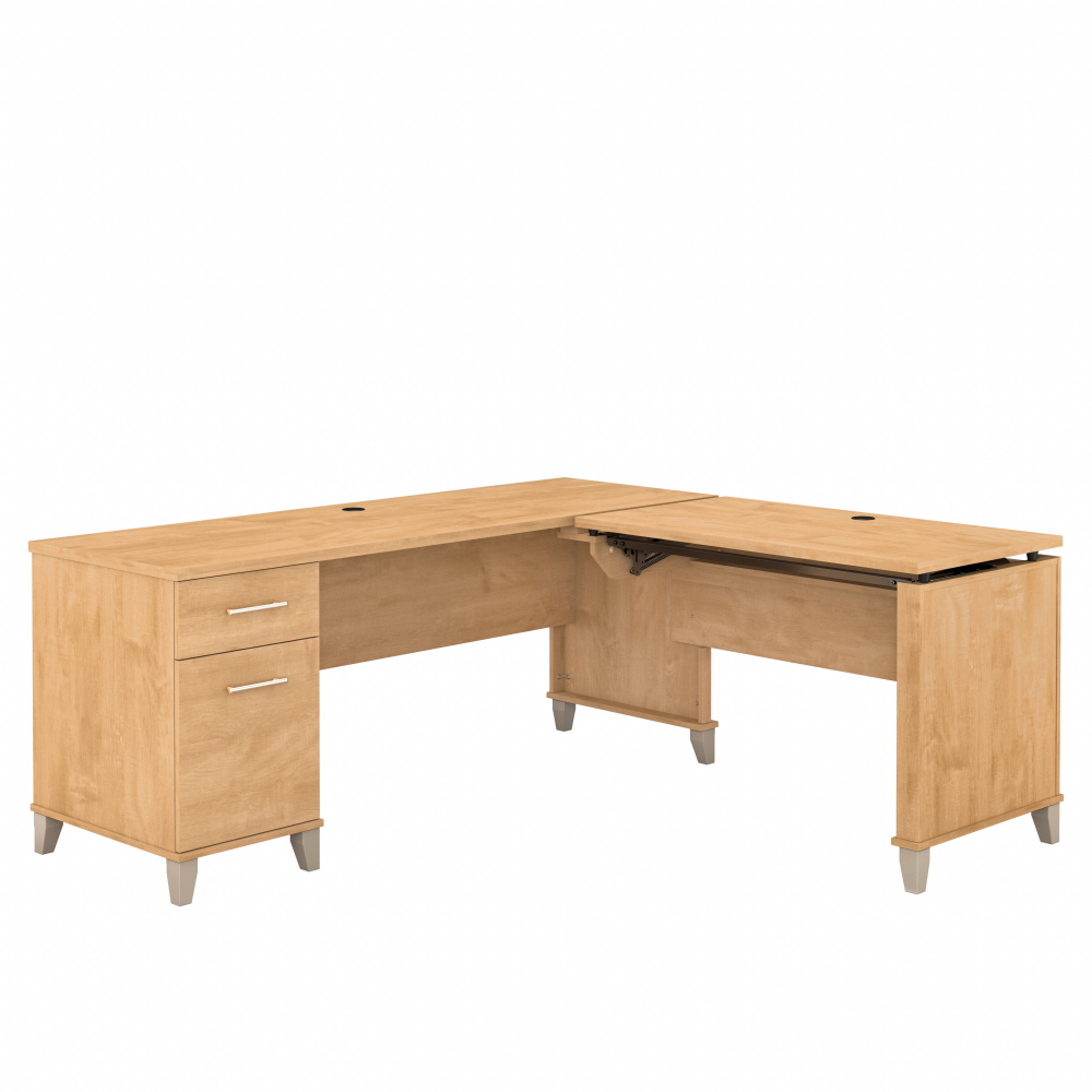 Shop Bush Furniture Somerset 72W 3 Position Sit to Stand L Shaped Desk, Image 03, SET014MC, #color_maple cross