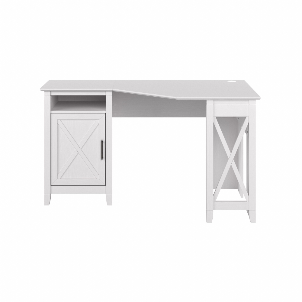 Shop Bush Furniture Key West 54W Corner Computer Desk with Storage, Image 03, KWD254WT-03, #color_pure white oak