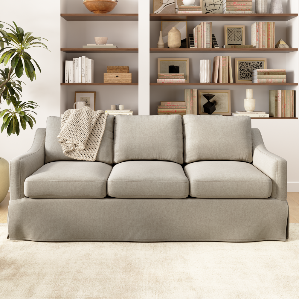 Shop Bush Home Harper 80W Sofa with Slipcover, Image 02, HAR010SDB, #color_sand basketweave fabric