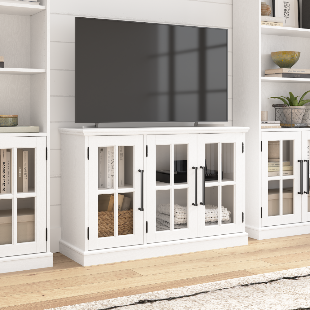 Shop Bush Furniture Westbrook 46W TV Stand for 65 Inch TV, Image 02, WBV146WAS-Z, #color_white ash